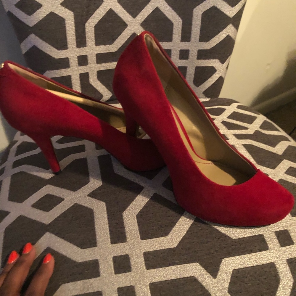 Red Suede Pumps